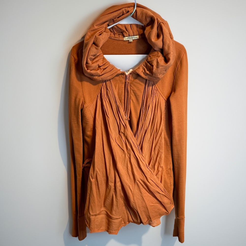 Prairie Underground - Terracotta - Wrap Hoodie - Large